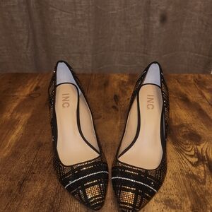 INC International Concepts Women's Black and Gold Heels